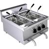 Cuocipasta elettrico 10 + 10 L da banco, profondità 60 cm, potenza 9 kW
