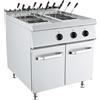 Cuocipasta elettrico 40 + 40 L su mobile profondità 90 cm, potenza 18 kW