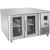 Tavolo refrigerato 2 porte in vetro 0° / +8° C | 136 x 70 x 85 H cm