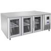 Tavolo refrigerato 3 porte in vetro 0° / +8° C | 179,5 x 70 x 85 H cm
