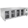 Tavolo refrigerato 4 porte in vetro 0° / +8° C | 223 x 70 x 85 H cm