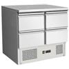 SALADETTE REFRIGERATA STATICA IN ACCIAIO INOX CON 4 CASSETTI - Temperatura 2/8 gradi - L.90 x P.70 x H.85 cm