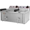 Friggitrice elettrica da banco due vasche 13 + 13 litri con rubinetto