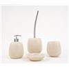 Metaform Set 4 pezzi di accessori da appoggio Afra Metaform portasapone porta spazzolini dispenser e scopino in resina color sabbia