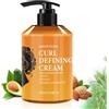 Qooloo Crema per definire i ricci marocchini, idratante, all'olio di argan, maschera idratante per capelli per migliorare capelli mossi, crema lisciante e arricciante districante, condiziona