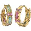 Sanico BJT415 ORECCHINI RING/CRISTALLI MULTICOLOR 19MM GOLD PLATED