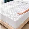 Utopia Bedding Coprimaterasso trapuntato con angoli, per letto queen size, elastico, con angoli, si estende fino a 40,6 cm di profondità, lavabile in lavatrice (bianco)