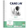 CANSON 1557® - Album a spirale 30 fogli di carta da disegno, grana leggera, A5+ 180 g/m², extra bianco