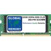Global Memory 32GB (1x32GB) DDR4 3200MHz PC4-25600 260-PIN Memoria Sodimm Per Laptop/Notebook
