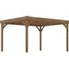 Outsunny Pergola 4 x 3 m in legno tradizionale autoportante con 4 piedi Terrazza sul tetto da decorare - marrone