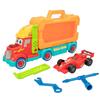 ColorBaby 2 in 1, camion portaveicolo, smontabile luce e suono, batterie incluse, gioco costruzione auto, trasportatore auto, porta auto, giocattolo per bambini, giocattolo per bambini 3 anni, 47418
