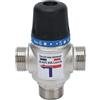 Shanrya Valvola miscelatrice termostatica, dispositivo di controllo della temperatura in ottone nichelato Valvola miscelatrice a 3 vie di grande flusso per bagno per doccia(G3/4)