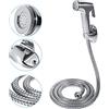 Ejoyous Spruzzatore bidet a mano, Doccetta a Mano Bidet Doccetta Bidet Multifunzione WC Bidet Spruzzatore Doccia Spray WC in acciaio inox con supporto per tubo