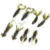 Pwshymi 25Pcs Esche da Pesca Artificiali in Silicone Morbido - Verme Gamberetti Mare Affrontare Jig Wobbler (Marrone)