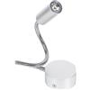 Zerodis Lampada Letto LED minimalista Lampada Lavoro Luce Dimmerabile Interruttore Testata Parete con Collo Cigno Flessibile per Testiere Home Office Studio Alberghi(3500 Banco caldo-3W)