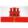 AZ FLAG Bandiera Gibilterra 90x60 cm Poliestere 100D 2 Occhielli | Uso interno ed esterno bandiera decorativa gibilterrina Gibraltar doppie cuciture e bordi rinforzati con occhielli metallici