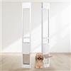 VEVOR Porta per Cani Scorrevoli in Vetro Altezza Regolabile 1927-2049mm, Porta per Animali in Vetro Temperato con Telaio in Alluminio Struttura a Cerniera, Sportello Serratura per Cani Taglia Piccola