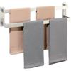 Alise GOY002-LS - Supporto da parete doppio per asciugamani da bagno, in acciaio inox SUS304 con nichel spazzolato