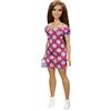 Barbie- Bambola Fashionista Castana con Vitiligine, Vestitino a Pois e Accessori, Giocattolo per Bambini 3+Anni, GRB62