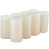 Klocke Kerzen Candele a colonna rustiche - 8 pezzi - Candele di cera/Candele rustiche/Candele dell'Avvento per Natale (bianco, standard: altezza 11 cm / Ø 6 cm)