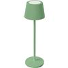 SHOT BOTLIGHTING EMMA MINI Lampada da Tavolo LED Ricaricabile con Touch Dimmer|Autonomia 48h|Ricarica USB con Basetta |IP54 per Interni ed Esterni|Design Originale in Alluminio (VERDE SALVIA)