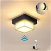 KZT Plafoniera LED con Sensore di Movimento 15W Applique da Parete con Sensore Crepuscolare Lampada da Soffitto Esterno/Interno IP65 Impermeabile per Cucina Garage Ingresso Corridoio Terrazza Bagno