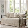 Madison Park Set di biancheria da letto damascata trapuntata per lettini, per tutte le stagioni, in cotone prelavato con bordo smerlato, federe, lenzuola, cuscini decorativi, Toscana, colore cachi, 6