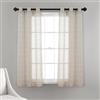 Lush Decor Coppia di tende trasparenti per finestra con occhielli, 160 cm di lunghezza x 96,5 cm di larghezza, beige