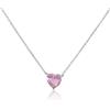 LUXURY MILANO Collana serena in argento con zircone a cuore rosa
