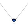 LUXURY MILANO Collana serena in argento con zircone a cuore blu