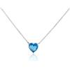 LUXURY MILANO Collana serena in argento con zircone a cuore blu chiaro