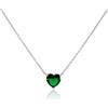 LUXURY MILANO Collana serena in argento con zircone a cuore verde