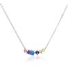 LUXURY MILANO Collana serena in argento con zirconi multicolor