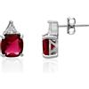 LUXURY MILANO Orecchini sofia a lobo in argento con zirconi rossi e bianchi