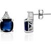 LUXURY MILANO Orecchini sofia a lobo in argento con zirconi blu e bianchi