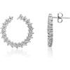 LUXURY MILANO Orecchini beatrice a cerchio in argento con zirconi bianchi a goccia