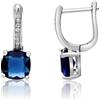 LUXURY MILANO Orecchini sofia pendenti in argento con zircone quadrato blu