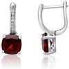 LUXURY MILANO Orecchini sofia pendenti in argento con zircone quadrato rosso