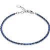 LUXURY MILANO Bracciale tennis Luxury Milano collezione Serena in argento rodiato con zirconi blu. Lunghezza 16+2,5 cm.