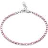LUXURY MILANO Bracciale tennis Luxury Milano collezione Serena in argento rodiato con zirconi rosa. Lunghezza 16+2,5 cm.
