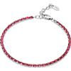 LUXURY MILANO Bracciale tennis Luxury Milano colezione Serena in argento rodiato con zirconi fucsia. Lunghezza 16+2,5 cm.