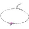 LUXURY MILANO Bracciale serena in argento con farfalla e zirconi fucsia e viola