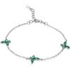 LUXURY MILANO Bracciale serena in argento con farfalle e zirconi verdi