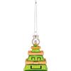Alessi Cubik Tree GJ02 4, Decorazione Natalizia di Design Vintage, Raffigurante un Albero di Natale, in Vetro Soffiato Decorato a Mano, Verde Smeraldo