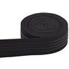 BENECREAT 5.5m 37mm di Larghezza Banda Elastica Antiscivolo Banda Elastica in Silicone Dritto Cinturino Piatto per Cucito Progetto, Nero