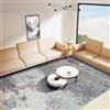 Betadistor Tappeto per soggiorno, lavabile in lavatrice, moderno, a pelo corto, per camera da letto, sala da pranzo, ufficio, cucina, antiscivolo, non perde pelo, 120 x 160 cm, grigio, 305-06120