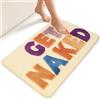 Ragelion Tappetino da bagno Get Naked Bath Mat, tappetino da bagno, antiscivolo, lavabile (beige, 80 x 50 cm)