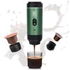 EVERANGE Macchina per caffè espresso elettrica portatile, macchina da caffè da viaggio compatibile con caffè macinato e capsule NS (verde con schermo LCD)