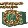 Enrimyee Ghirlanda di Natale 5m, ghirlanda albero di natale a LED, ghirlanda natalizia,ghirlanda natalizia da, Decorazione Natalizia per Porta o Camino (Rosso e Verde)