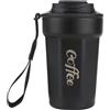 Sitayakuma Tazza Termica da Caffè 480ml, Thermo Coffee Mug-to-Go in Acciaio Inossidabile 316 Senza BPA, Borraccia Caffe Ermetica Portatile per Caldo e Freddo, Coffee Cup da Viaggio - Nero